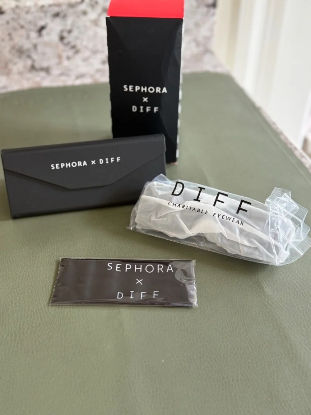 Diff Eyewear x Sephora Black Rectangular Sunglasses